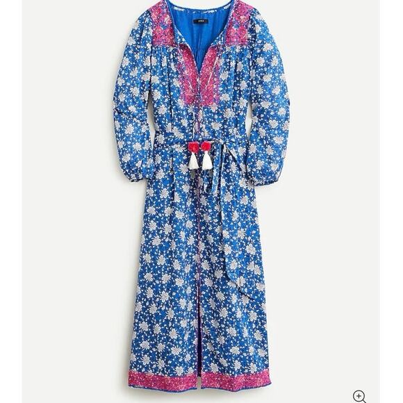 J. Crew Dresses & Skirts - J. Crew Embroidered Tunic Dress Night Sky Block Print Medium NEW